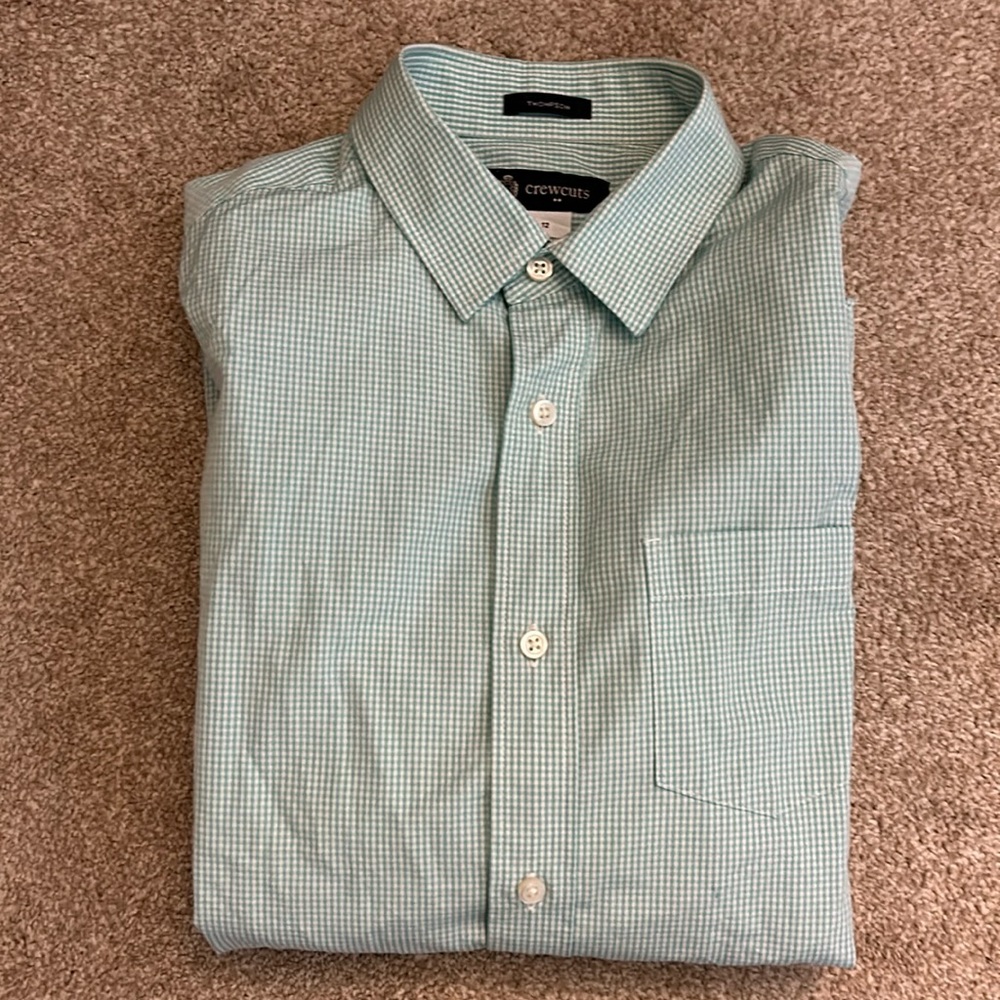 J. Crew Light Green Gingham Button-Down Shirt